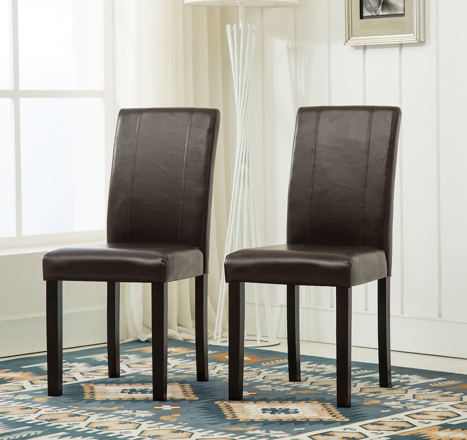 image 1 of MCC Direct Leather Dining Chairs Brown