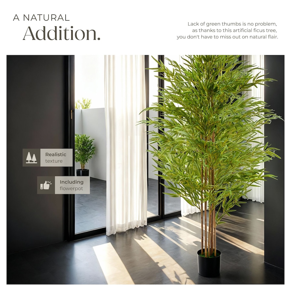 image 1 of Artificial Plant - bamboo grass, realistic look, low-maintenance | Green | green | 50 x 50 x 180 cm | 1