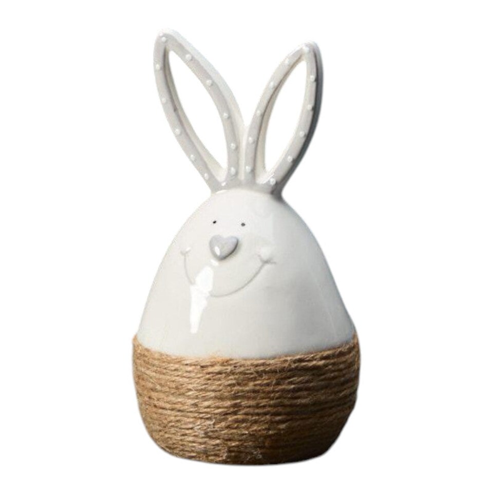 image 1 of Ceramic Rabbit Easter Egg Decoration 17.5cm