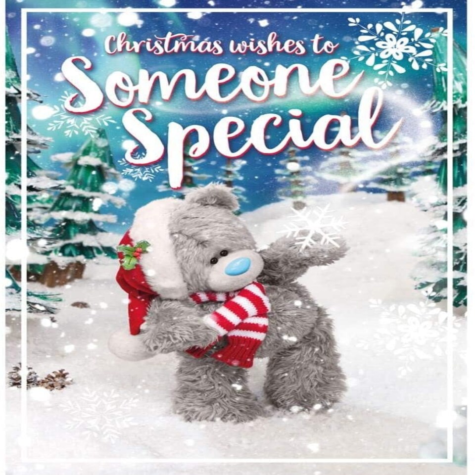 image 1 of Someone Special Tatty Teddy Holding Snowflake Design Christmas Card