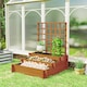 image 9 of Outsunny 3 Tier Wooden Garden Planters with Trellis for Vine Climbing Plants | Brown | Brown