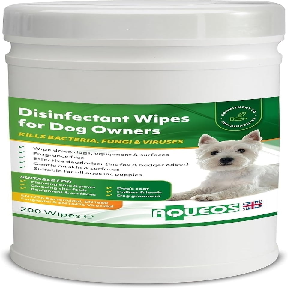 image 1 of Aqueos Dog Wipes Antibacterial 200 Wipes