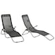 image 1 of Outsunny Set of 2 Outdoor Recliner Lounge Chairs Adjustable Backrest