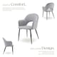image 3 of Dining Chair Sasha- padded armchair in velvet look, continuous backrest - Set of 2 Grey | Light Grey