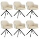 image 1 of Lounge Armchair Living Room Accent Chair 360 Swivel Slim Steel Legs Velvet Fabric | Cream | cream/black | 6