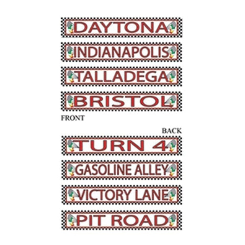 Racing Street Signs Decorative Cutouts - 24 Inches / 61cm - Pack of 4