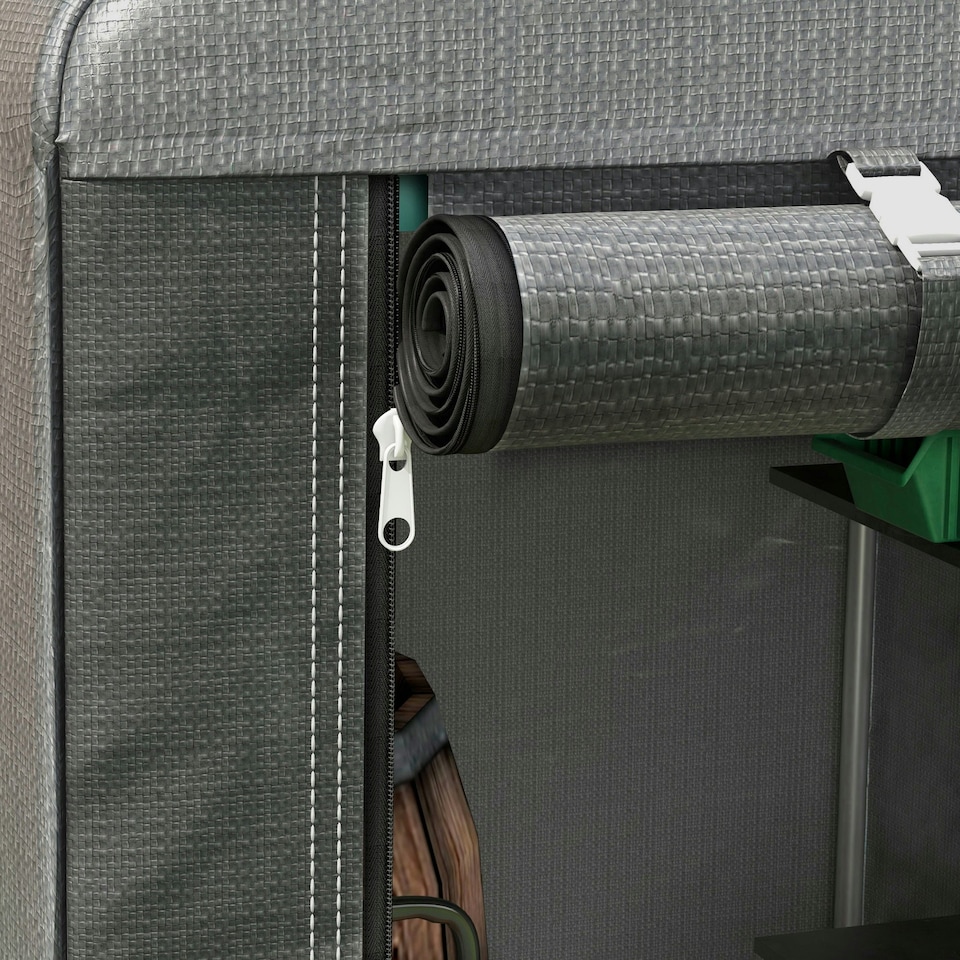 image 1 of Outsunny 1.2 x 1.8m Portable Garden Shed for Motorbikes, Garden Tools, Bikes 