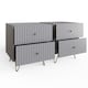 image 8 of Thalia Ribbed 2 Drawer Bedside Table Pair | Grey | Grey