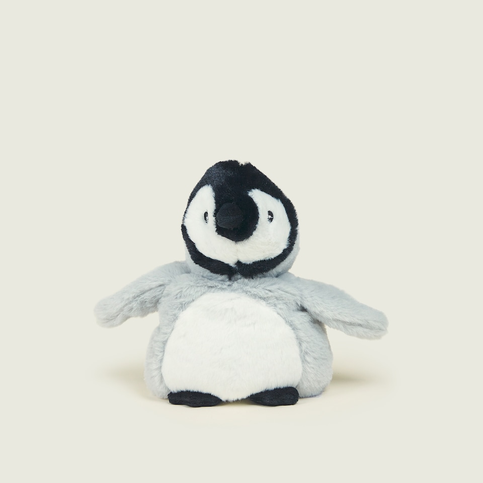 image 1 of Warmies Baby Penguin Plushie Junior Size, Weighted Teddy Slightly Scented with Dried French Lavender, Hot or Cold Cuddly Toy for Anxiety and Relaxation