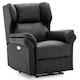 image 1 of Electric Recliner Chair Wingback Design & USB Port In Bonded Leather (Black)