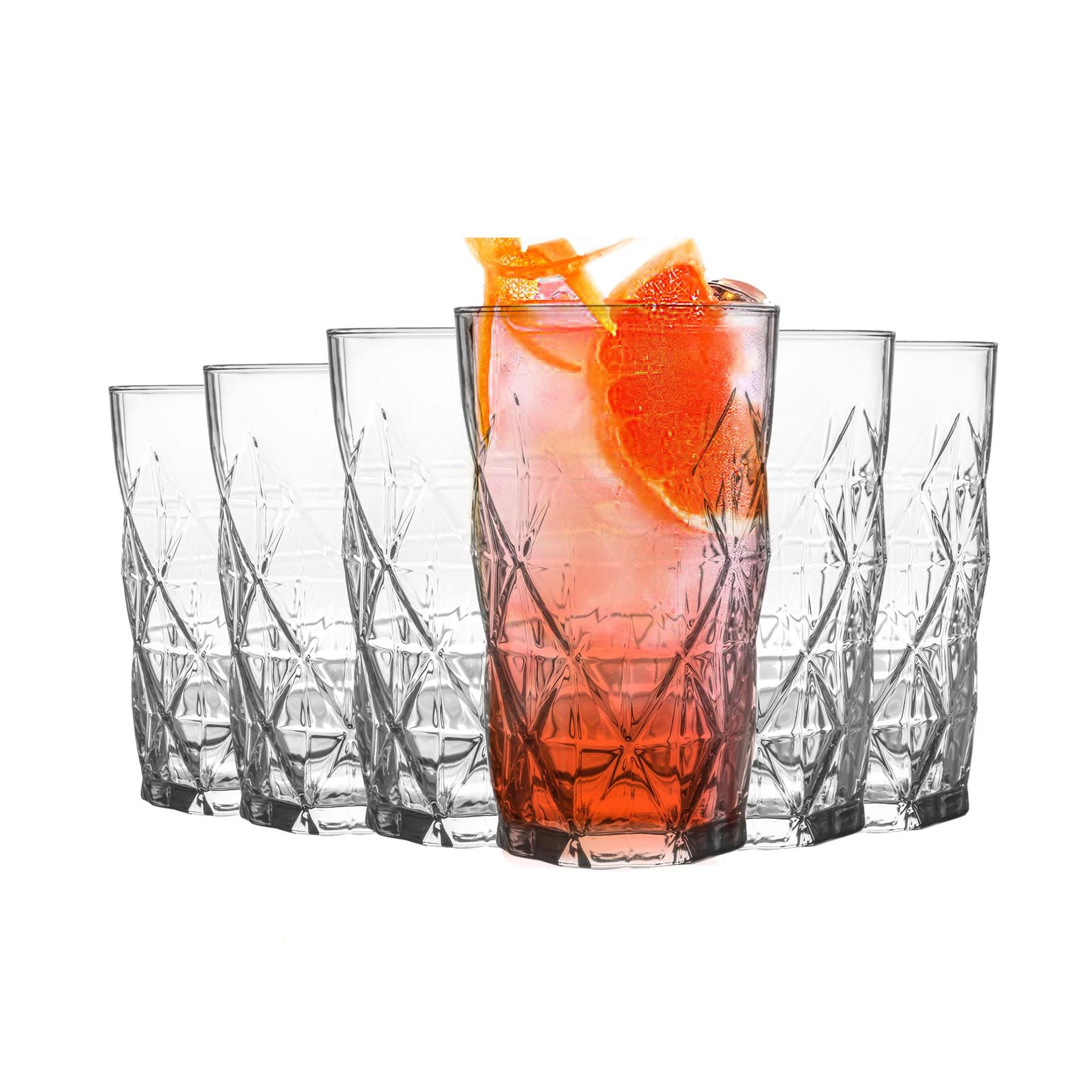 LAV Keops Highball Glasses - 460ml - Clear - Set of 12