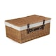 image 9 of 56cm Double Steamed Wicker Picnic Basket with Lining Red | Red | One Size