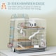 image 3 of PawHut 3-Tier Hamster Cage, Gerbil Cage for Dwarf Hamsters, 45 x 30 x 45 cm | Grey