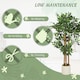 image 4 of HOMCOM 120cm Artificial Banyan Tree, Decorative Artificial Plant with Solid Wood Trunk and Pot for Indoor Living Room Home Office Decor, Green