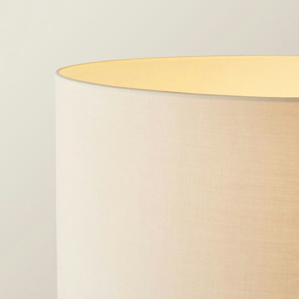 image 1 of ValueLights Camden Brushed Chrome Tripod Floor Lamp Natural Shade Cream