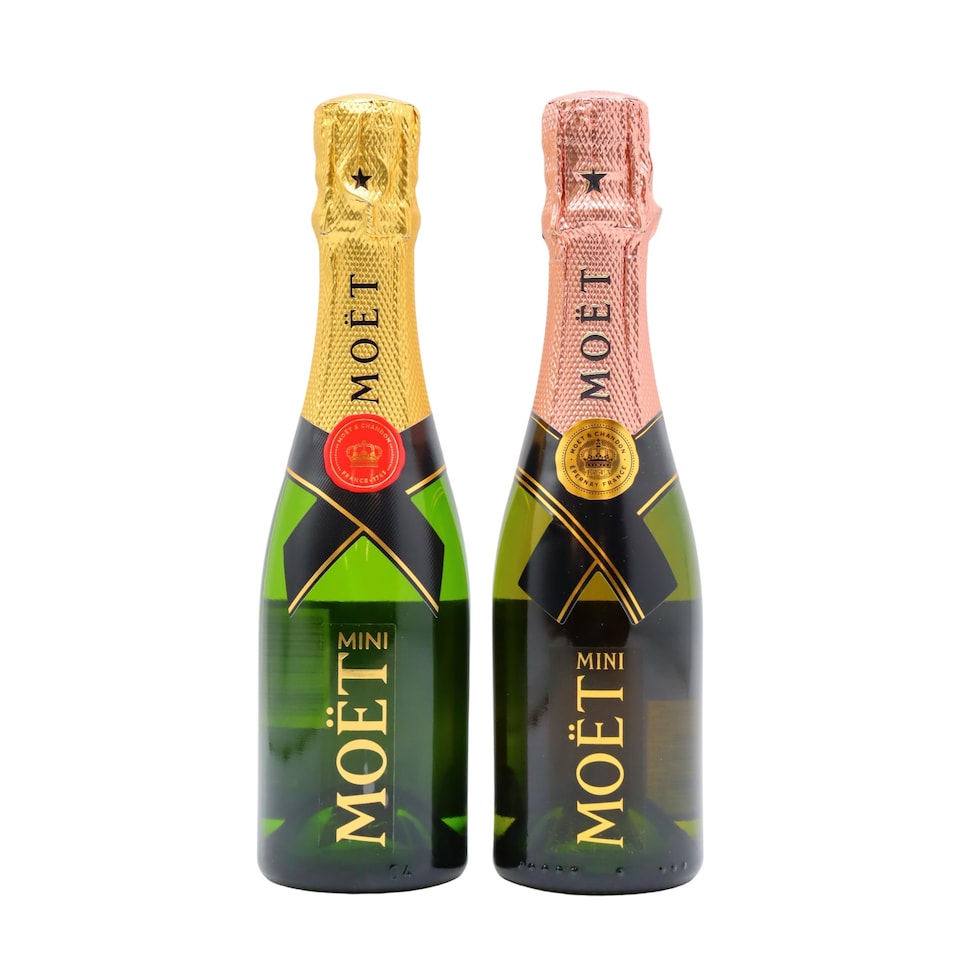 Moet & Chandon - Imperial Brut NV & Rose Imperial Mini Champagne (2 x 20cl)