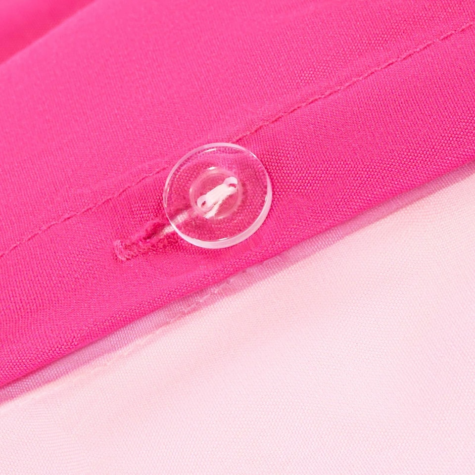 image 1 of OHS Reversible Microfibre Duvet Cover and Pillowcase Bedding Set Pink | Light Pink | King