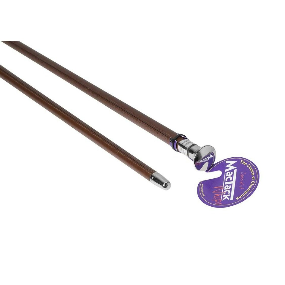 image 1 of MacTack Show Cane With Nickel Mushroom Cap - Brown - 24 inches