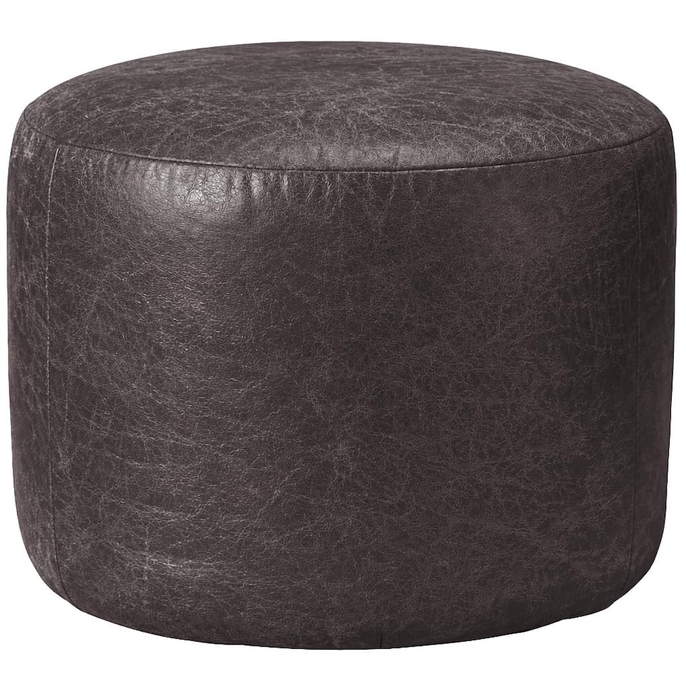 image 1 of Oval Shape PU Leather Footstool Bean Bag (Charcoal,40x30cm)