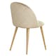 image 4 of Set of 2 Lucia Ergonomic Velvet Dining Chairs with Wooden Legs, Modern Upholstered Accent Chair | Brown | Beige