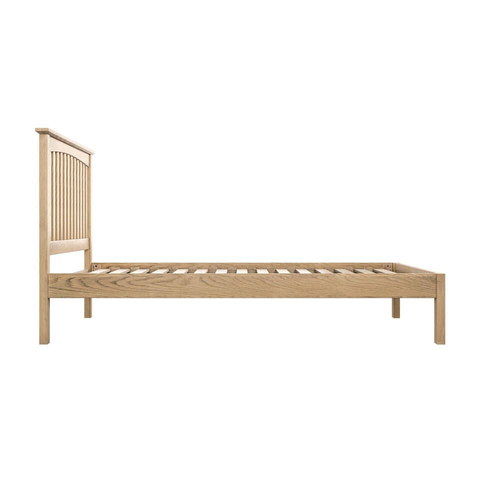 image 1 of Dunkeld Solid Wooden Oak Low Footboard Shaker Style Bed Frame (Double) | Brown | Oak | Double