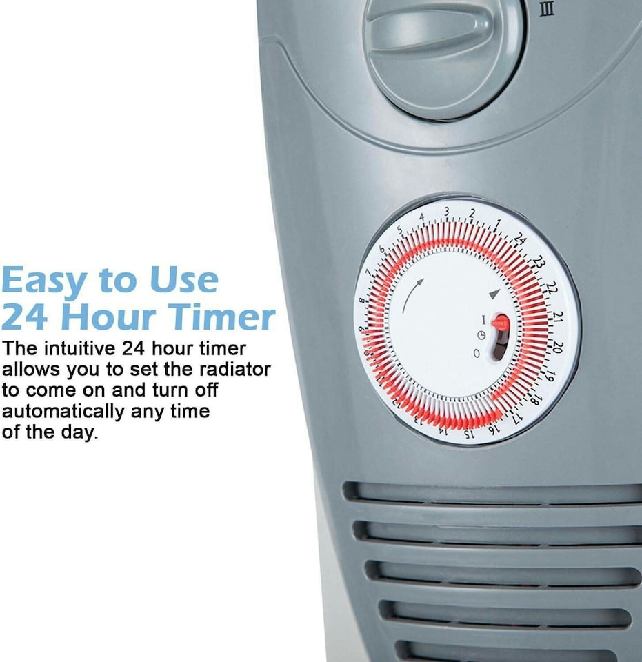 image 1 of PureMate 2500W Oil Filled Radiator With 11 Fins Heating