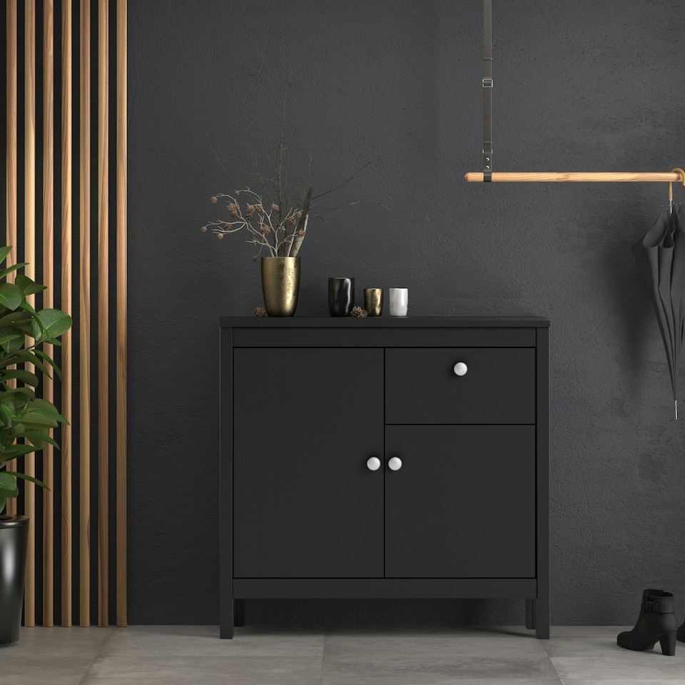 image 1 of Madrid Sideboard 2 Doors 1 Drawer in Matt Black