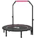 image 1 of HOMCOM 45" Foldable Mini Trampoline Fitness Trampoline Rebounder for Adults with Adjustable Foam Handle, for Indoors, Outdoors, Cardio Training, Pink | Pink
