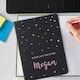image 5 of Personalised Starry Black Hardback Notebook