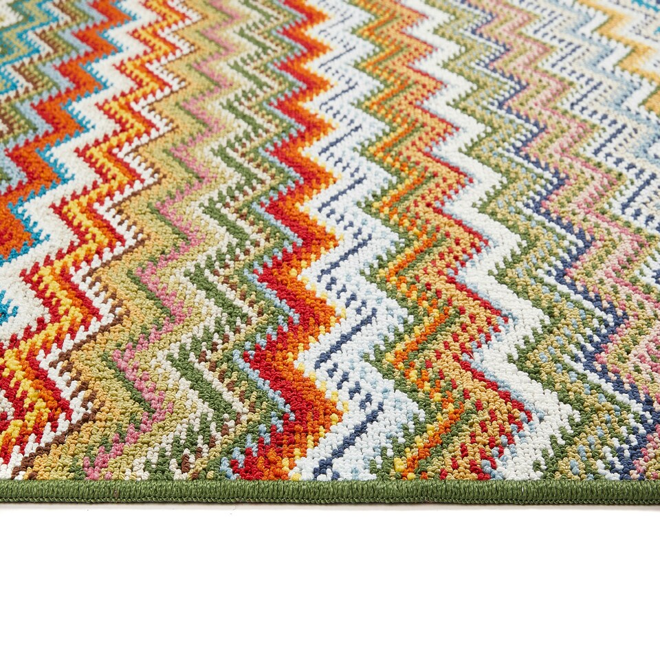 image 1 of My Stain Resistant Mat Candy Multi Green Zig Zag 67X200