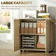 image 4 of Vinsetto 2-Tier Locking Filing Cabinet Office Storage Cabinet, Oak