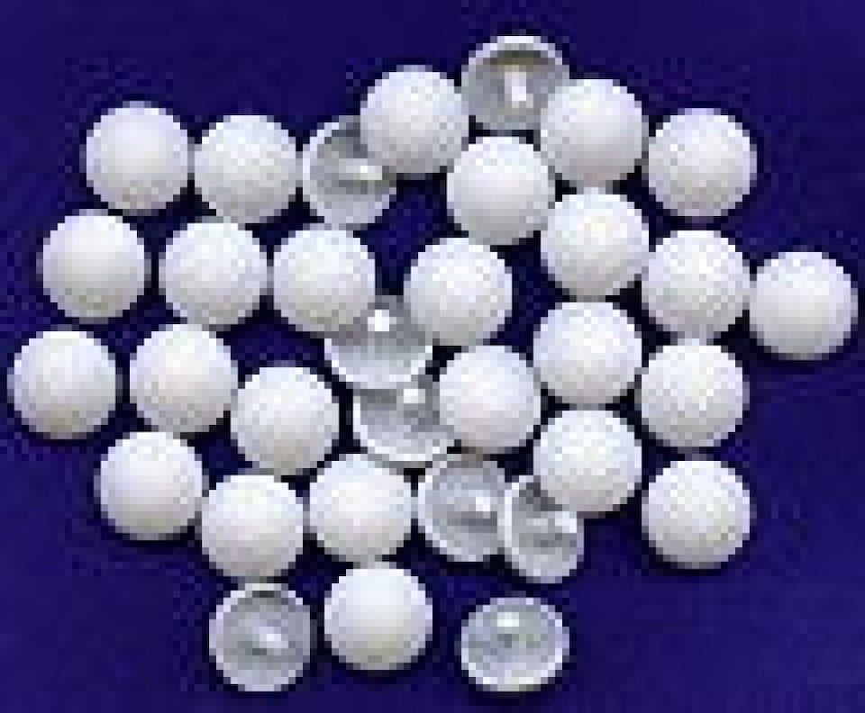 Hemline White Plastic Self Cover Buttons for Dressmaking - 18mm - per pack of 100