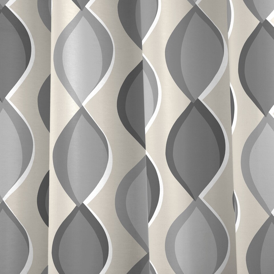 image 1 of Fusion Lennox Eyelet Curtains Grey