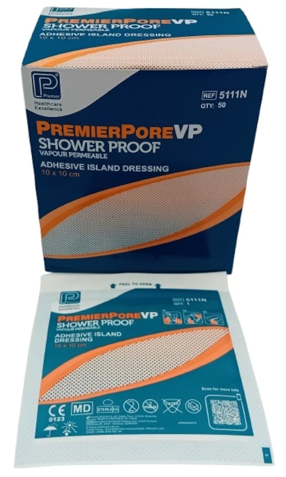 image 1 of Premierpore VP Adhesive Island Dressings 10cm x 10cm – Box of 50