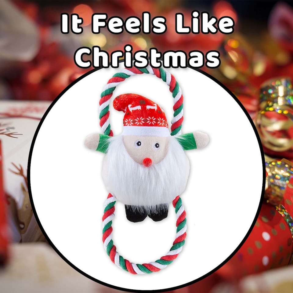 image 1 of PMS Christmas Santa Pet Toy 46.5cm x 20cm - Red, 1 Pack