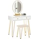 image 1 of HOMCOM Dressing Table Set With LED Mirror & Stool 2 Drawers Makeup Desk