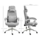 image 3 of Vinsetto Office Chair, Ergonomic Desk Chair, High Back Fabric Work Chair with 160 Reclining Backrest, Retractable Footrest, Neck and Lumbar Pillow for Home and Study, Grey