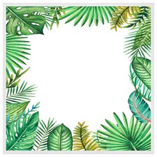 Tropical leaves (Picture Frame) White | S