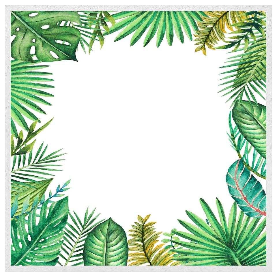 image 1 of Tropical leaves (Picture Frame) White | S