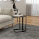image 2 of HOMCOM C Shape Side Table w/ Wood-Effect Top Black