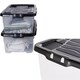 image 1 of Stackable 2 Pack 30L Underbed Storage Boxes with Black Lids for Home, Office, and Kitchen