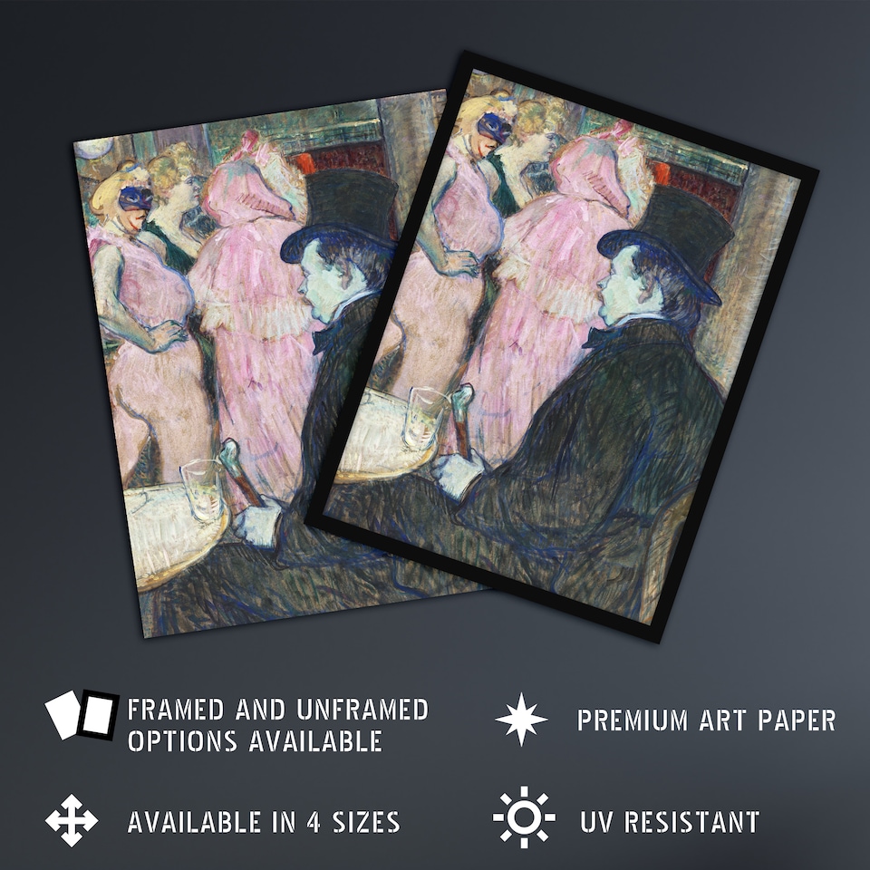 image 1 of Maxime Dethomas Portrait Vintage Wall Art Print Toulouse Lautrec 24x32"