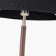 image 5 of Brushed Silver and Wood Effect Floor Lamp Black | Brown