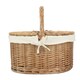 image 3 of Light Steamed Oval Lidded Wicker Basket with Lining White | White | One Size