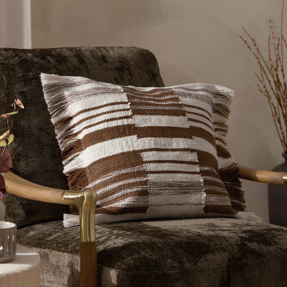 image 1 of Yard Torode Woven Cushion, Baked Earth, 45 x 45cm