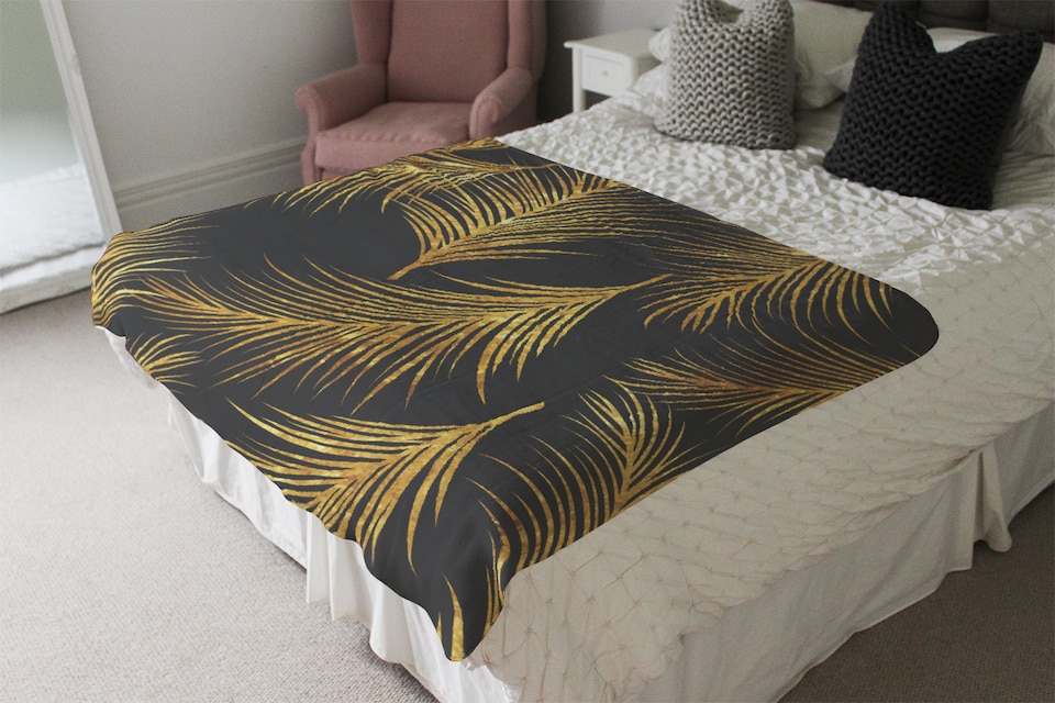 image 1 of Golden Tropical Blanket | Multi