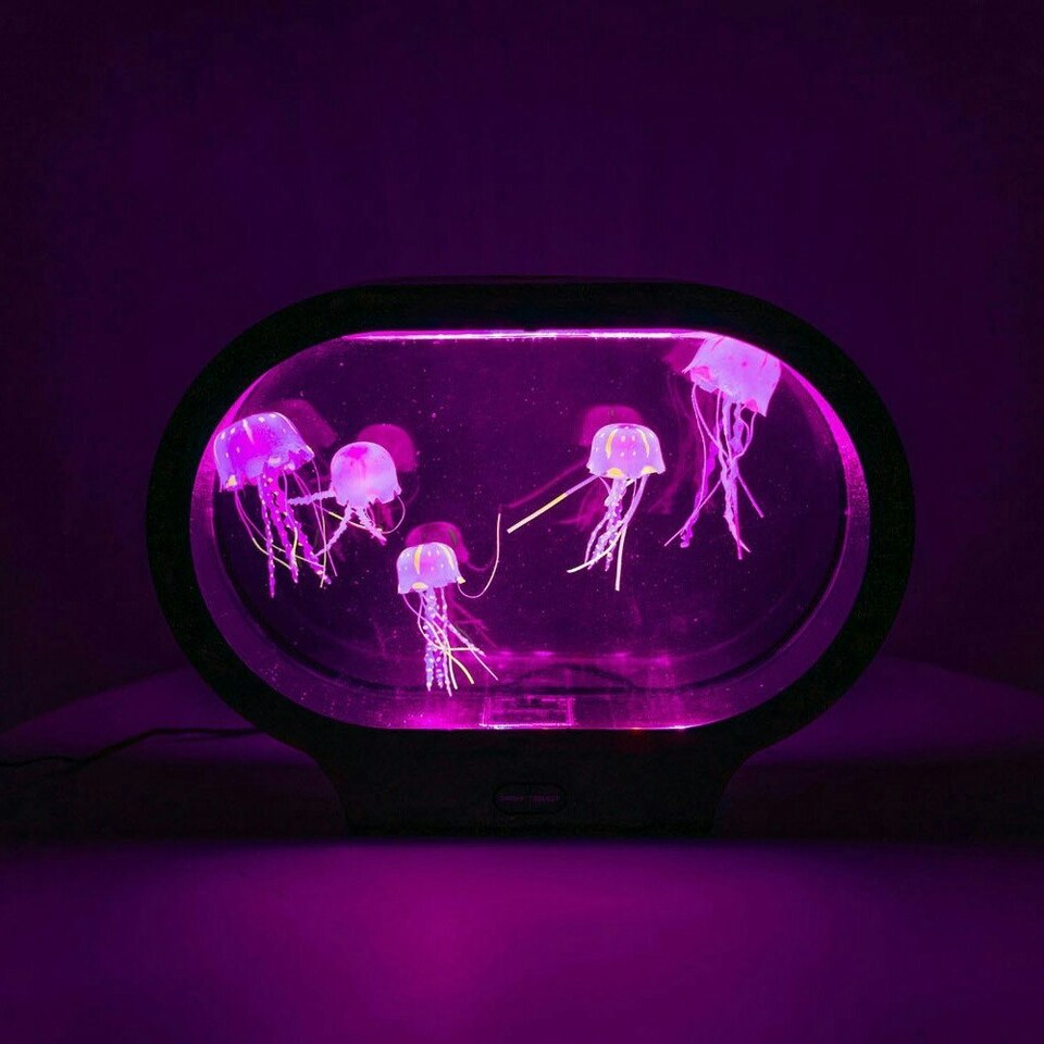 image 1 of ValueLights 5pc Jellyfish Colour Changing Table Lamp