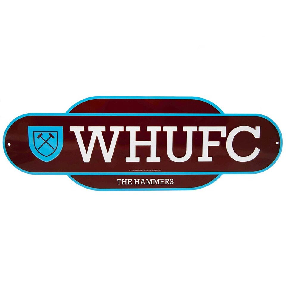 image 1 of West Ham United FC Retro Hanging Sign - Scarlet Red/White/Sky Blue - One Size