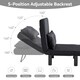 image 5 of 4 in 1 Folding Single Sofa Bed Convertible Lounge Sleeper Chair with Adjustable Backrest and Large Cushion Black