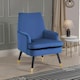 image 4 of Loretta Accent Chair Midnight Blue Velvet Padded Armchair Blue